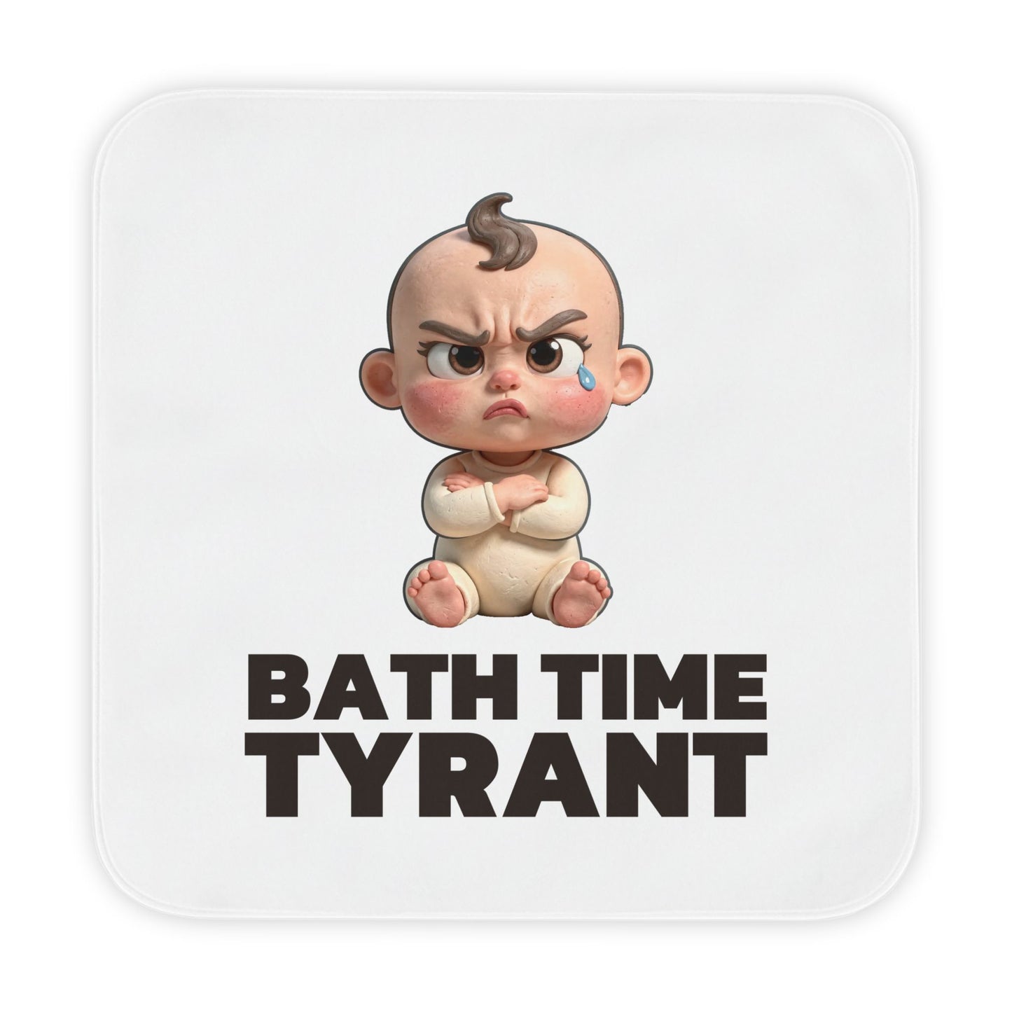 Hooded Baby Towel — "Bath Time Tyrant"