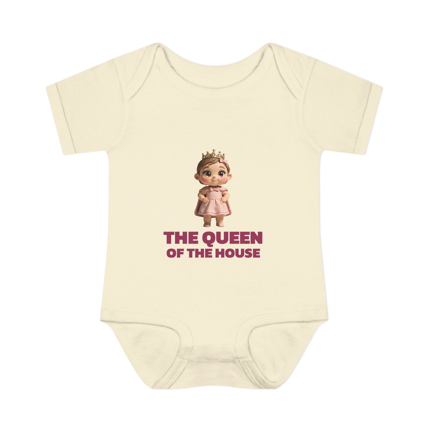Baby Bodysuit — "The Queen of the House" Cute Crowned Baby Girl Onesie