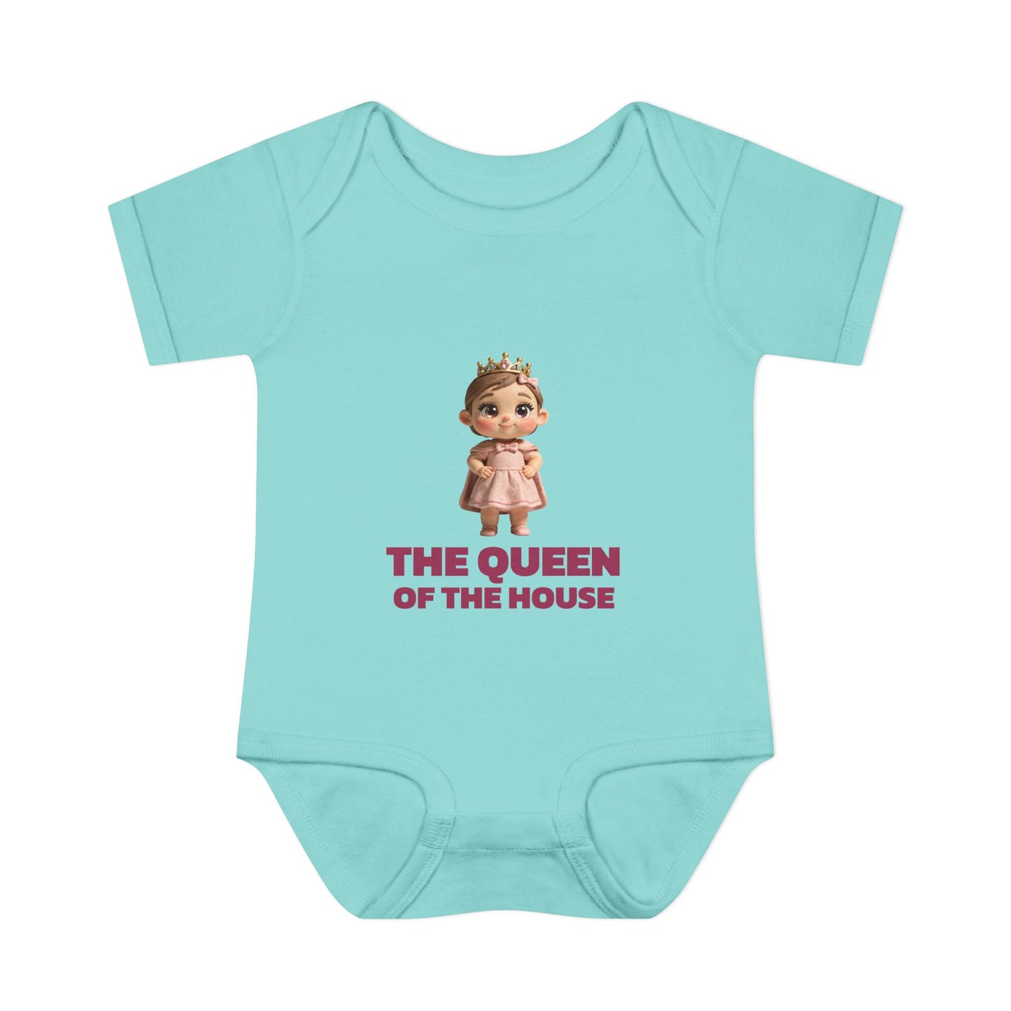 Baby Bodysuit — "The Queen of the House" Cute Crowned Baby Girl Onesie