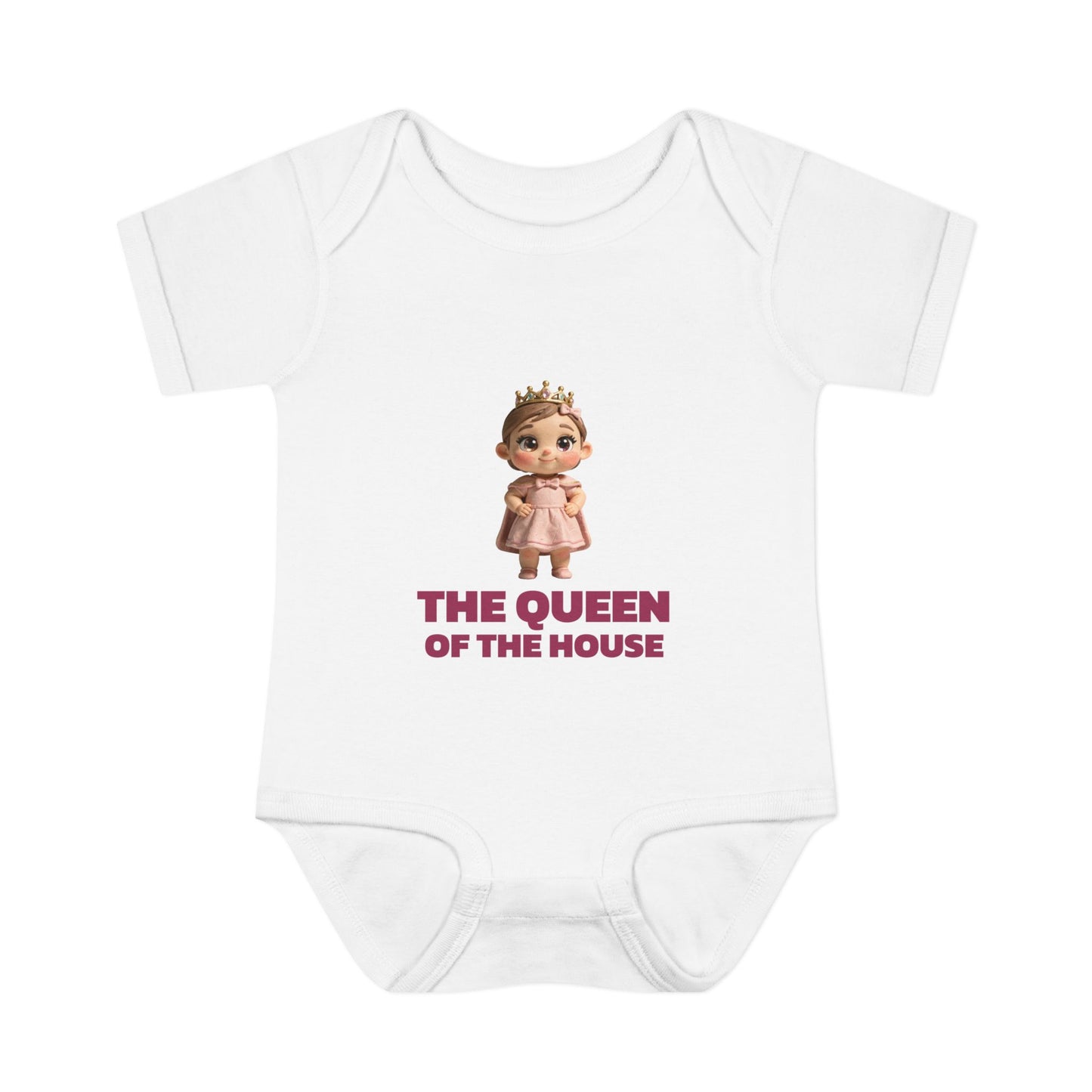 Baby Bodysuit — "The Queen of the House" Cute Crowned Baby Girl Onesie