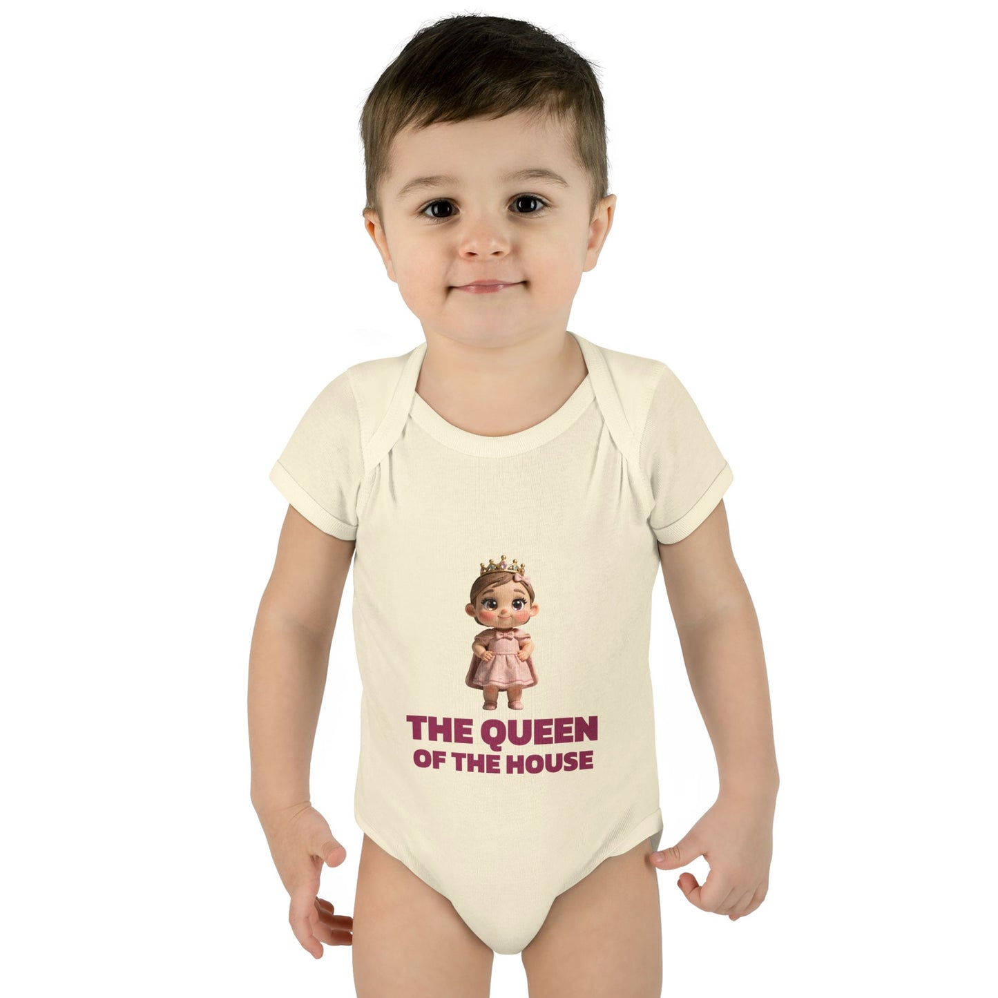Baby Bodysuit — "The Queen of the House" Cute Crowned Baby Girl Onesie