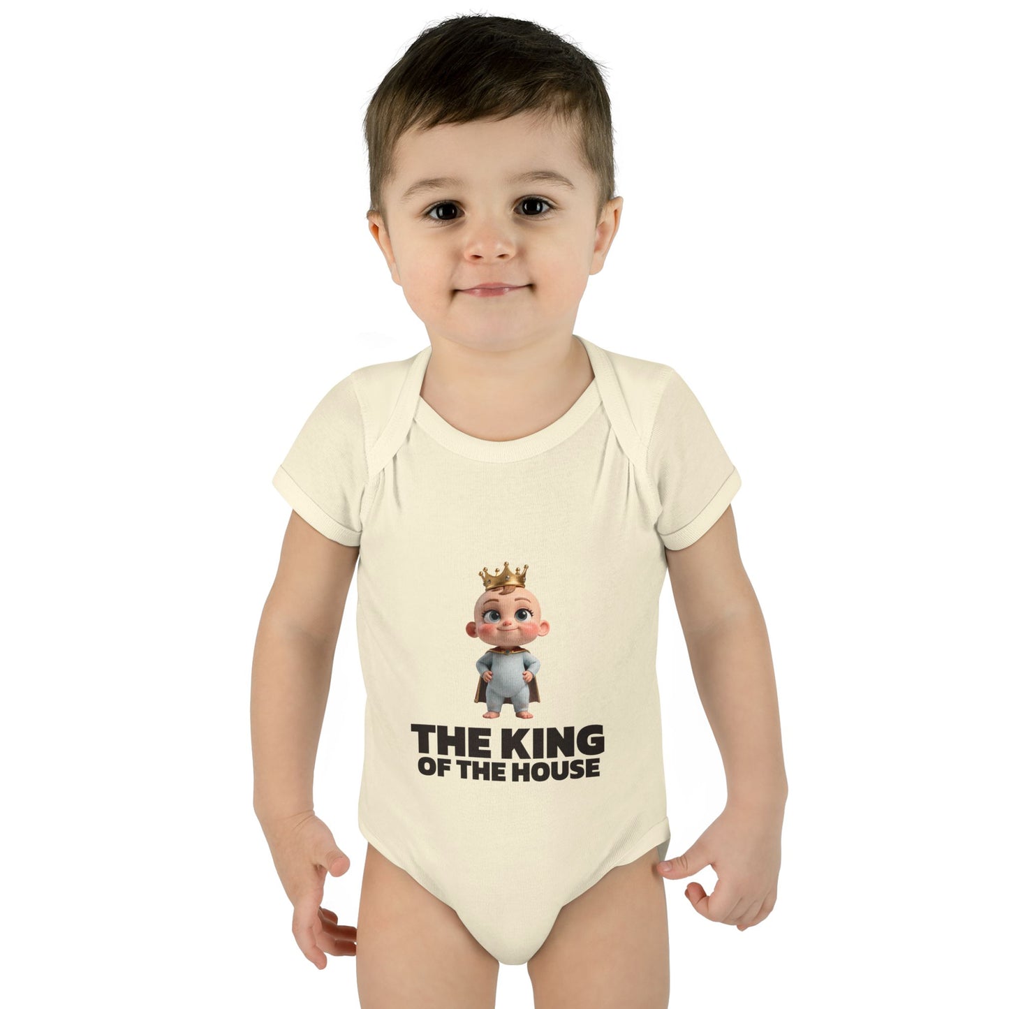 Baby Bodysuit — "The King of the House" Cute Crowned Baby Onesie