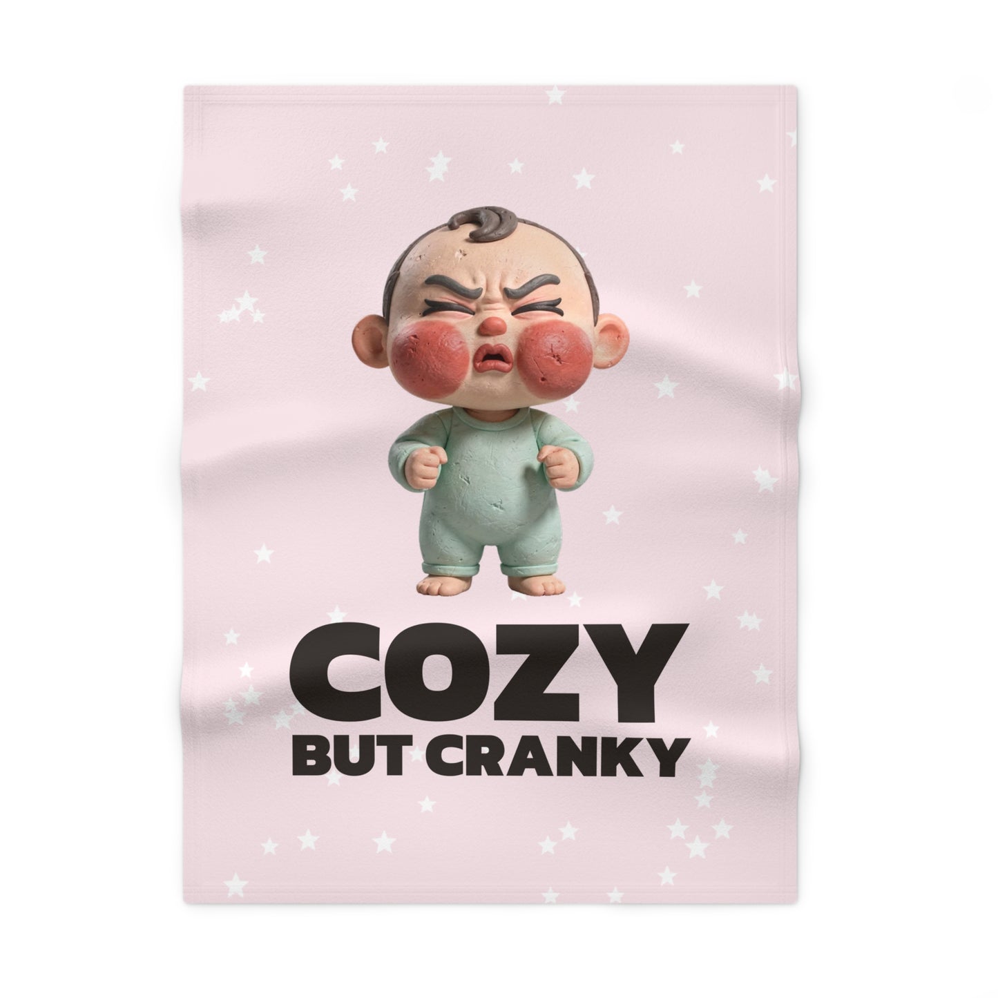 Soft Fleece Baby Blanket — "Cozy but Cranky"