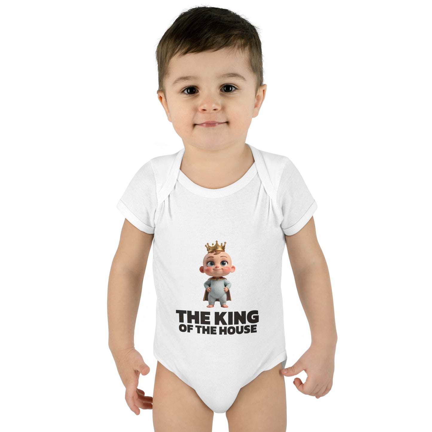 Baby Bodysuit — "The King of the House" Cute Crowned Baby Onesie