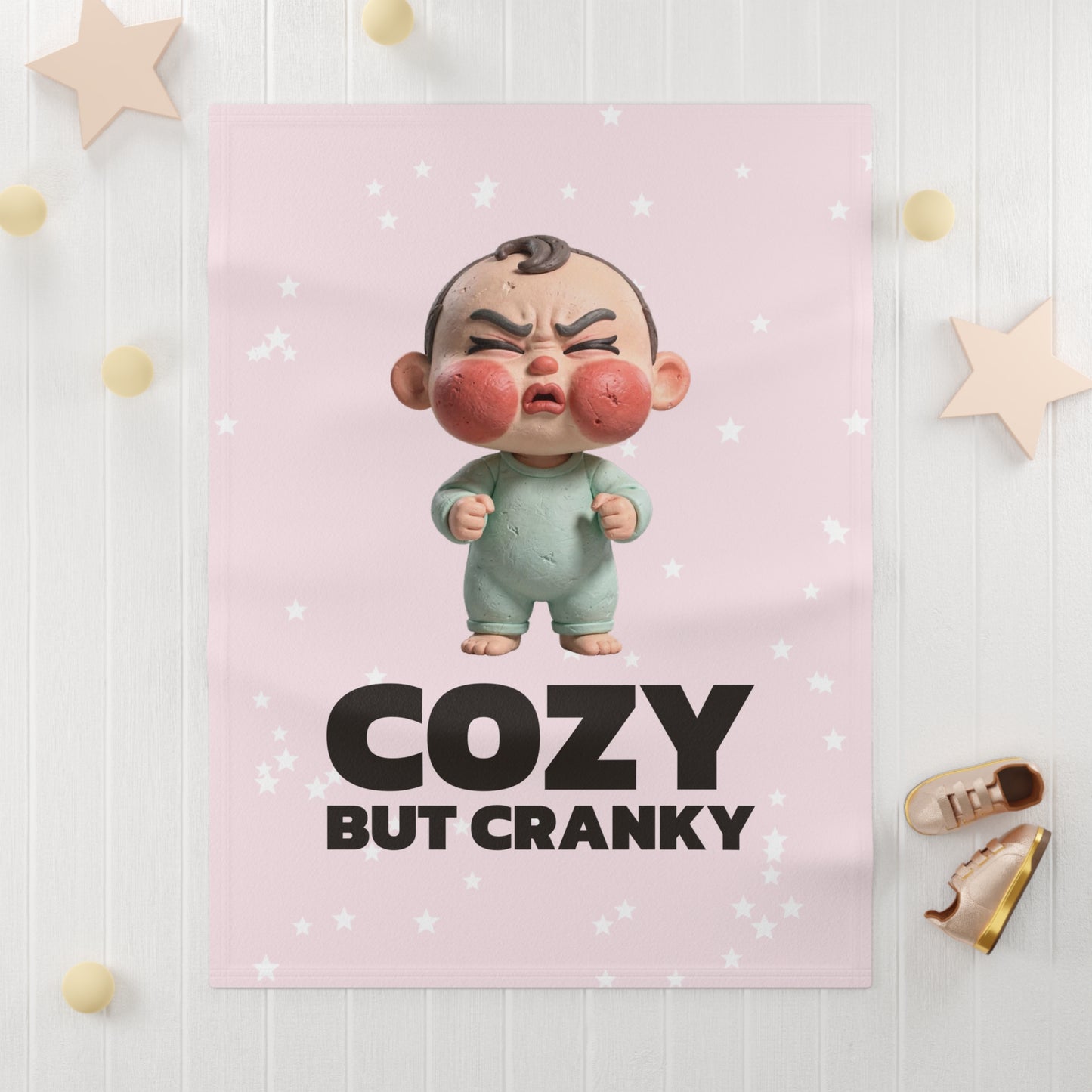 Soft Fleece Baby Blanket — "Cozy but Cranky"