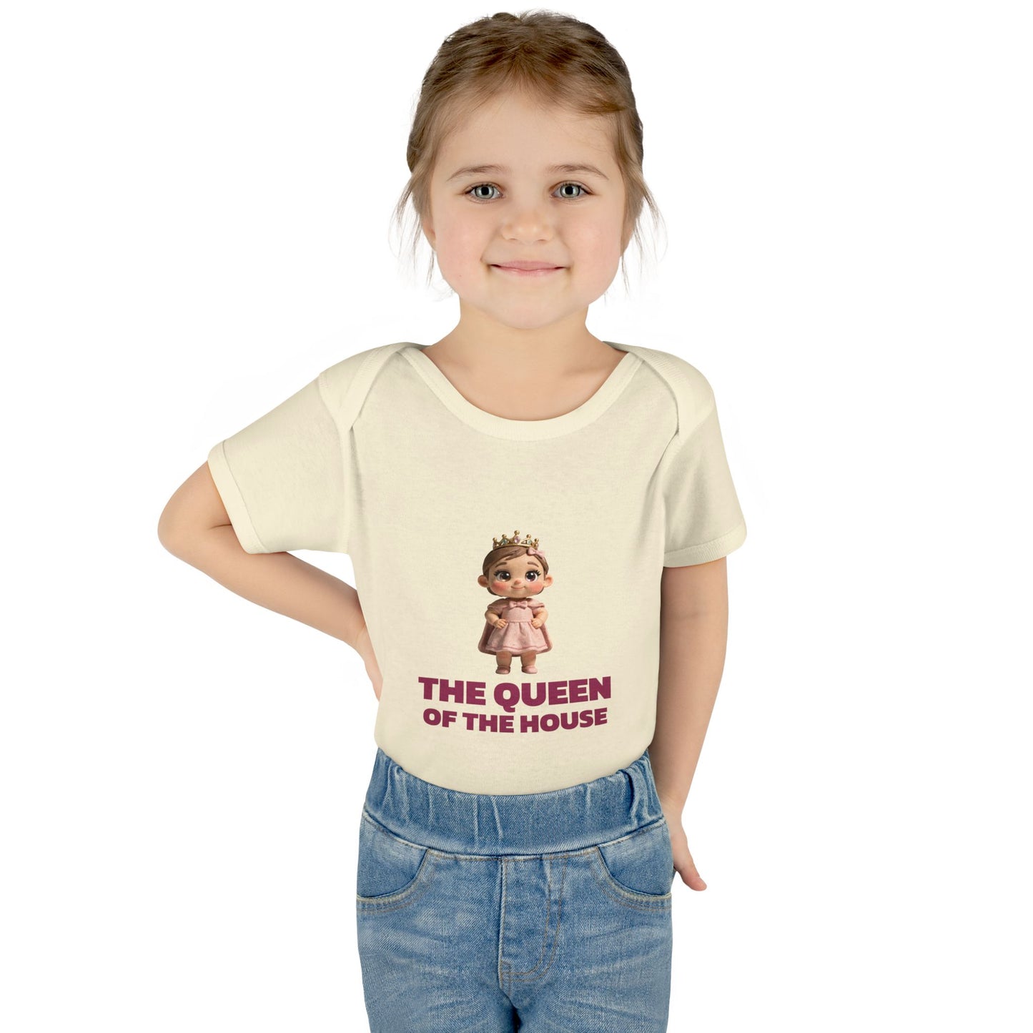 Baby Bodysuit — "The Queen of the House" Cute Crowned Baby Girl Onesie