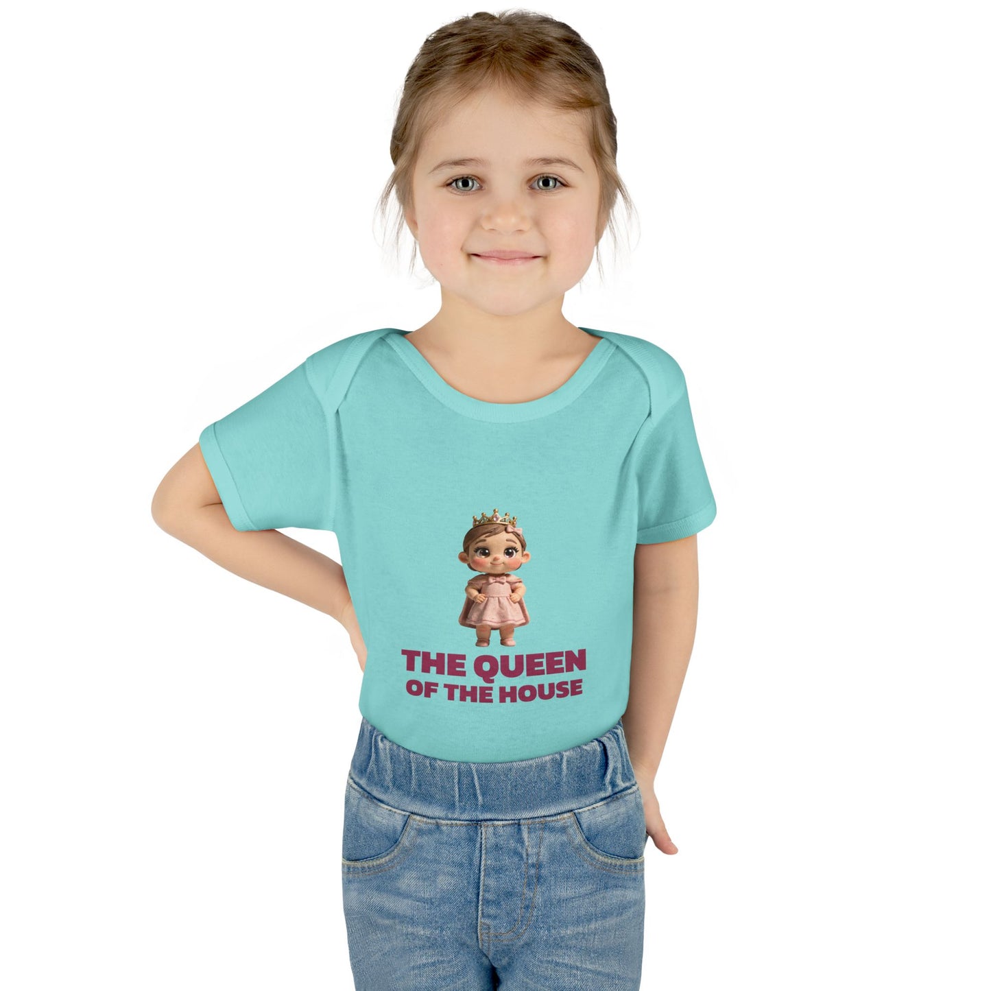 Baby Bodysuit — "The Queen of the House" Cute Crowned Baby Girl Onesie
