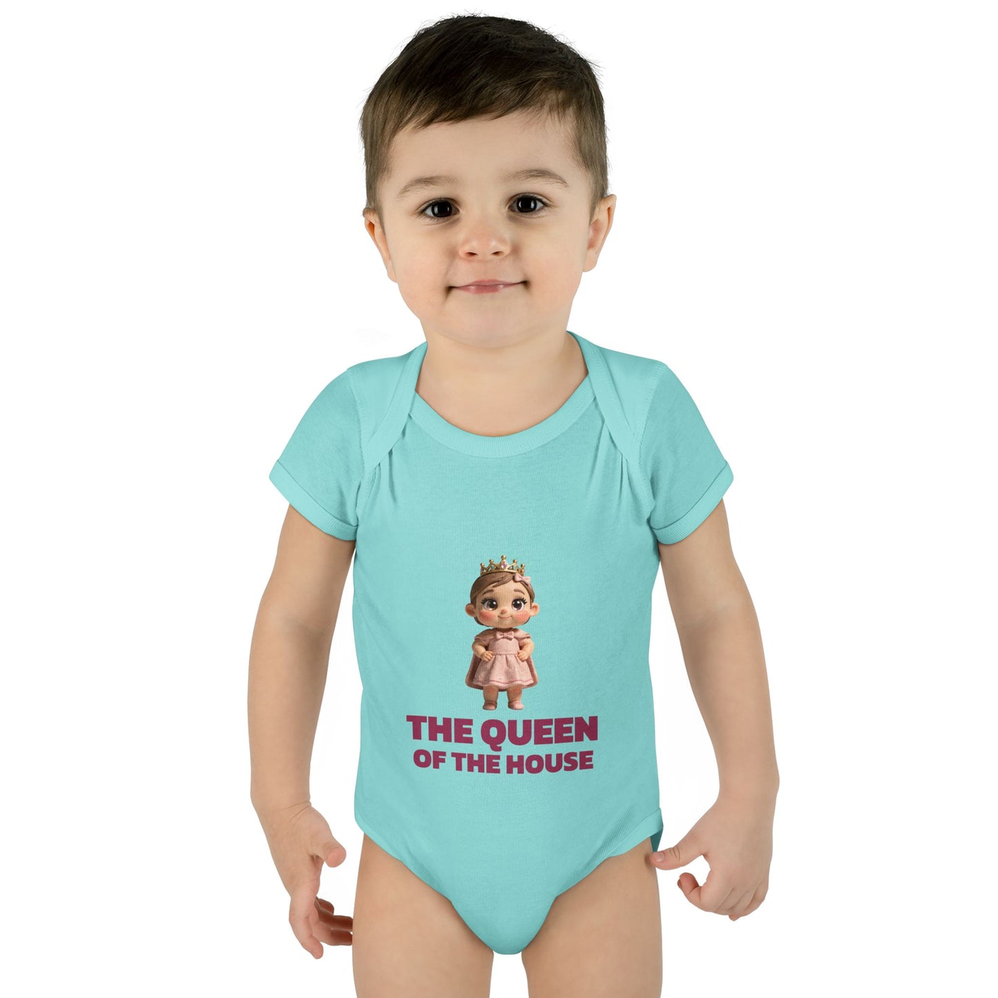 Baby Bodysuit — "The Queen of the House" Cute Crowned Baby Girl Onesie